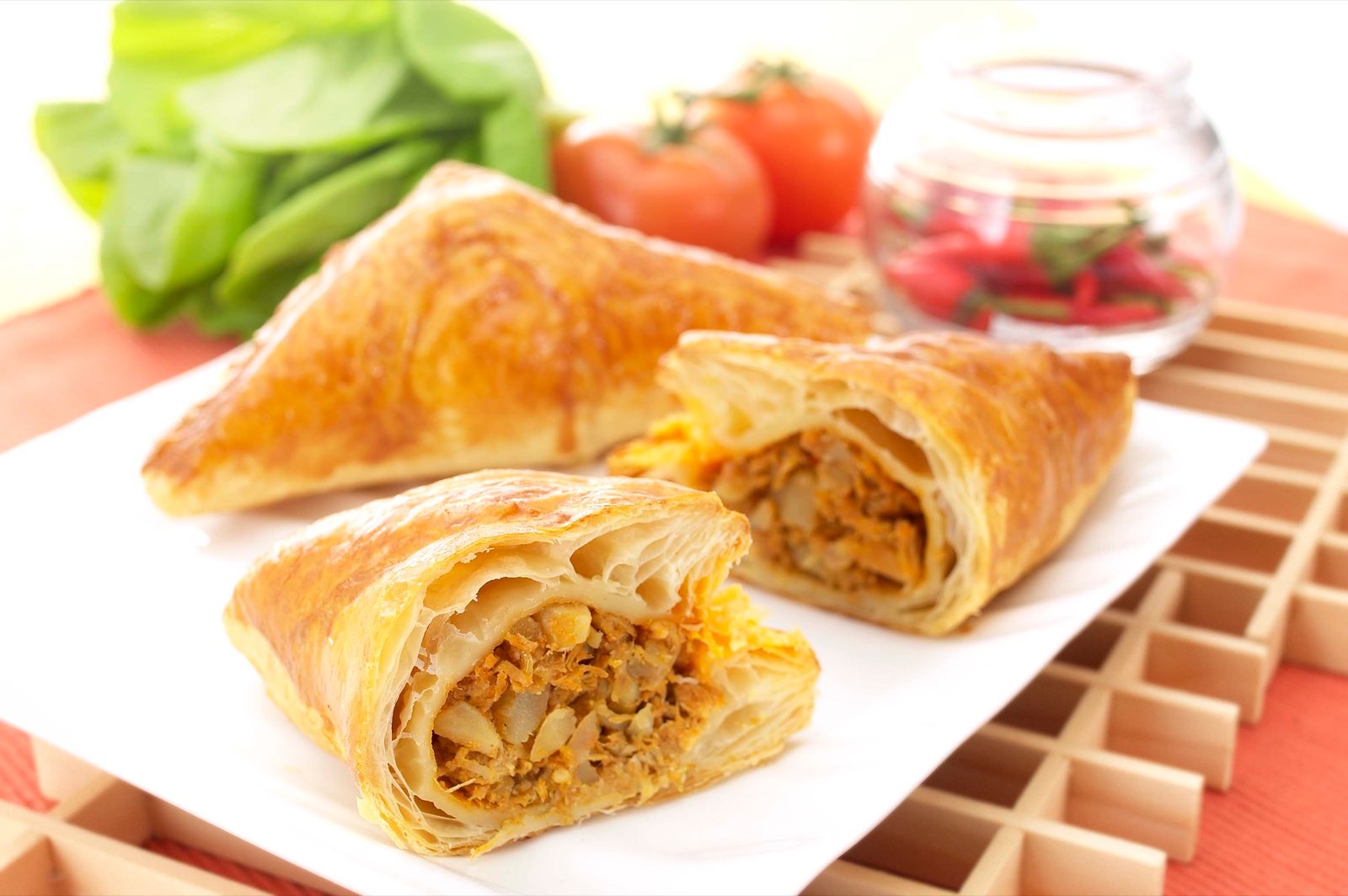 Crisp spring rolls with dipping sauce