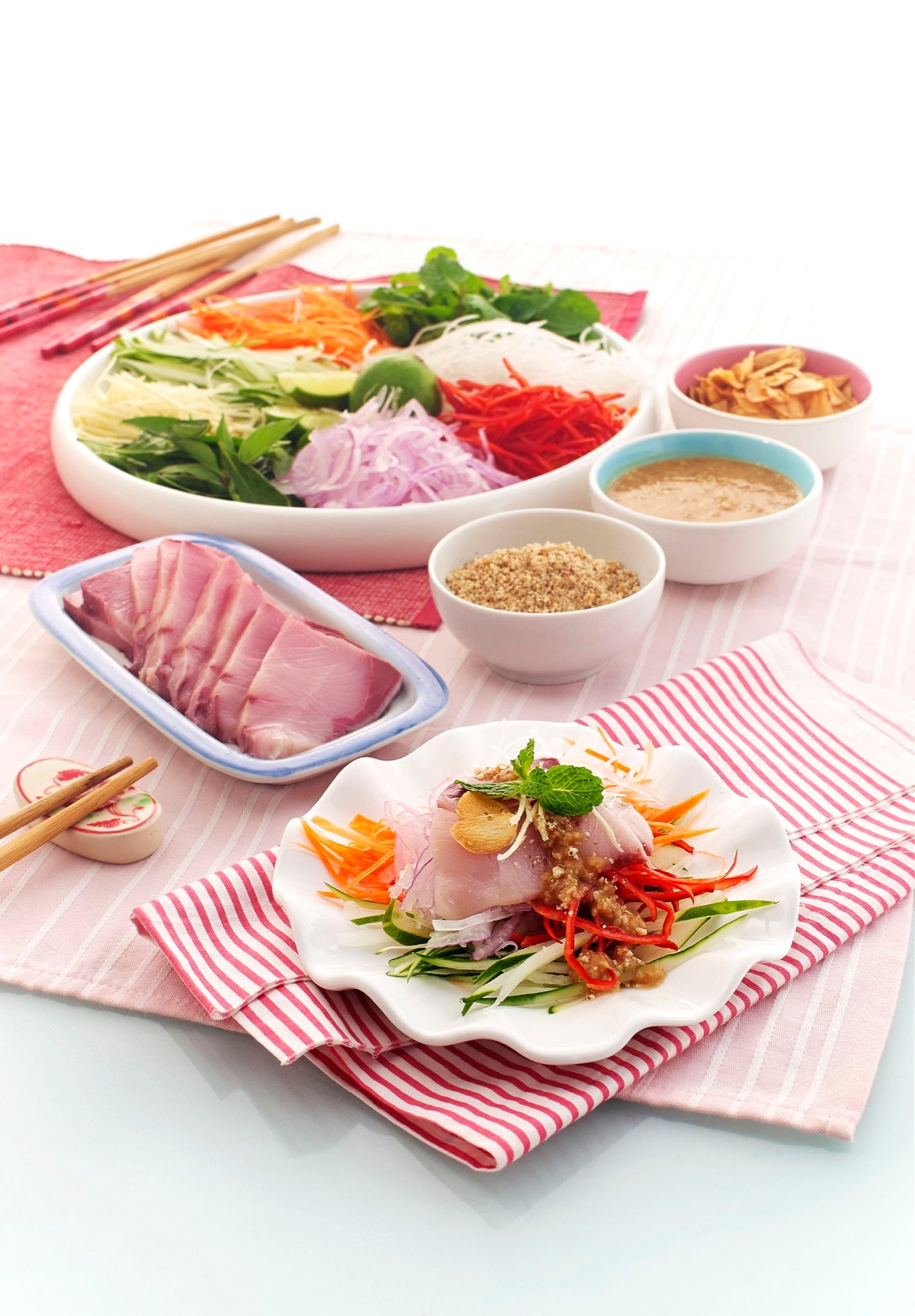 A spread of Asian dishes for sharing