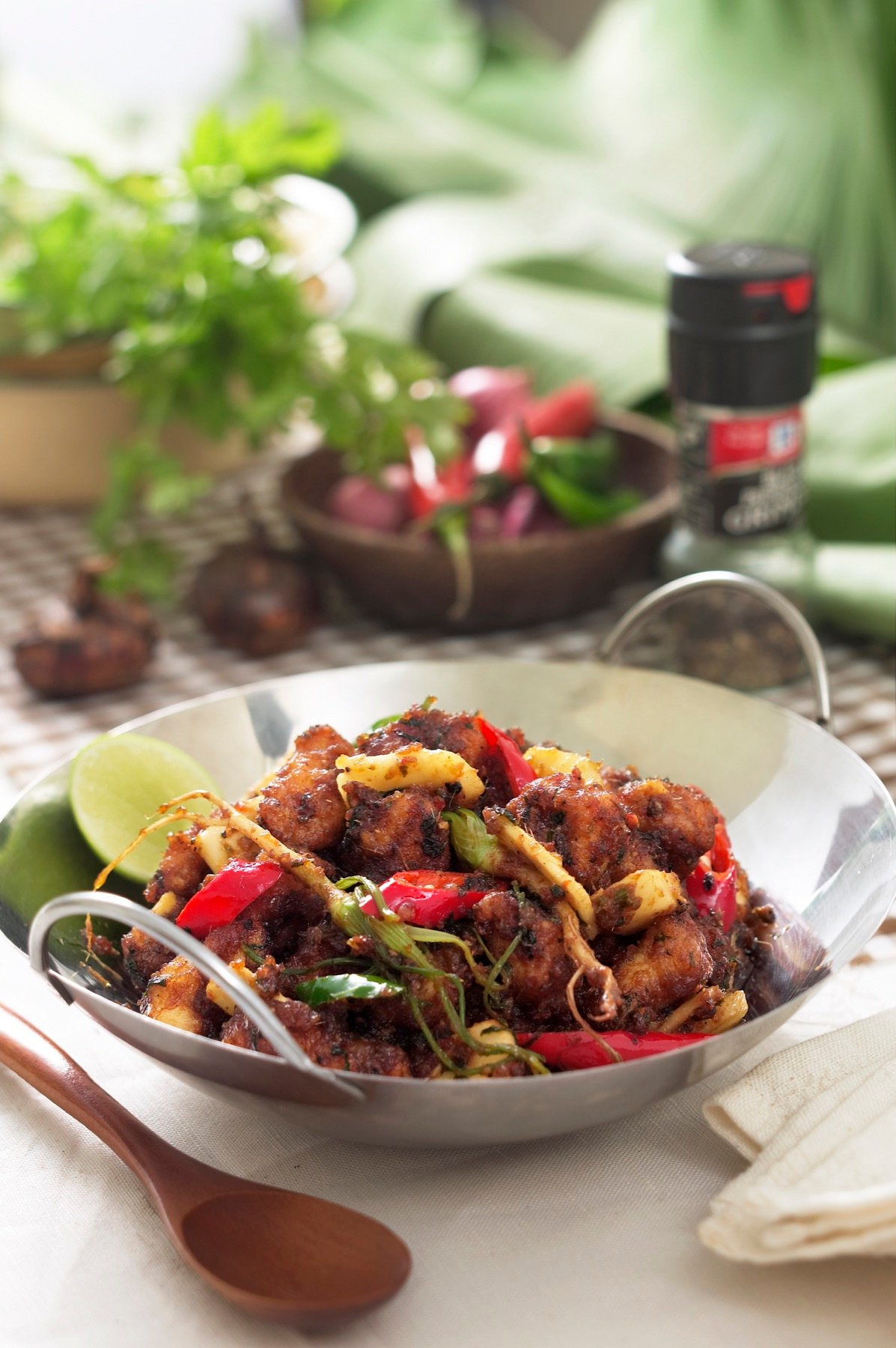 A fresh salad with herbs and seasonal vegetables