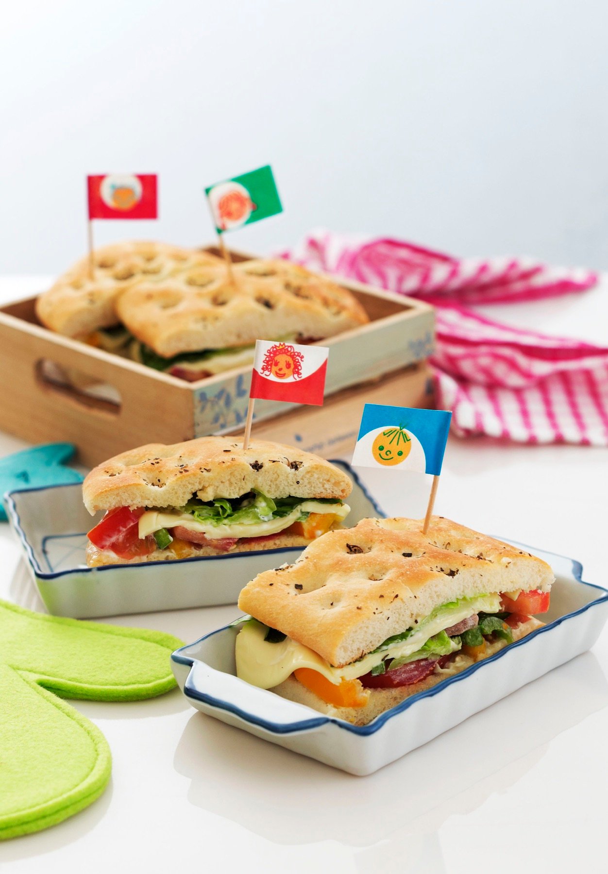Sandwiches arranged for a casual menu