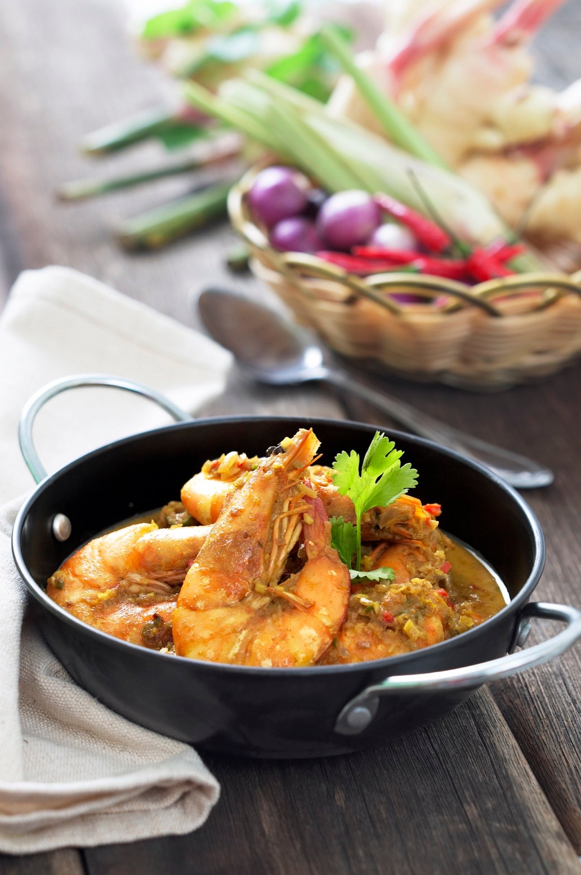 A rich curry served with vegetables