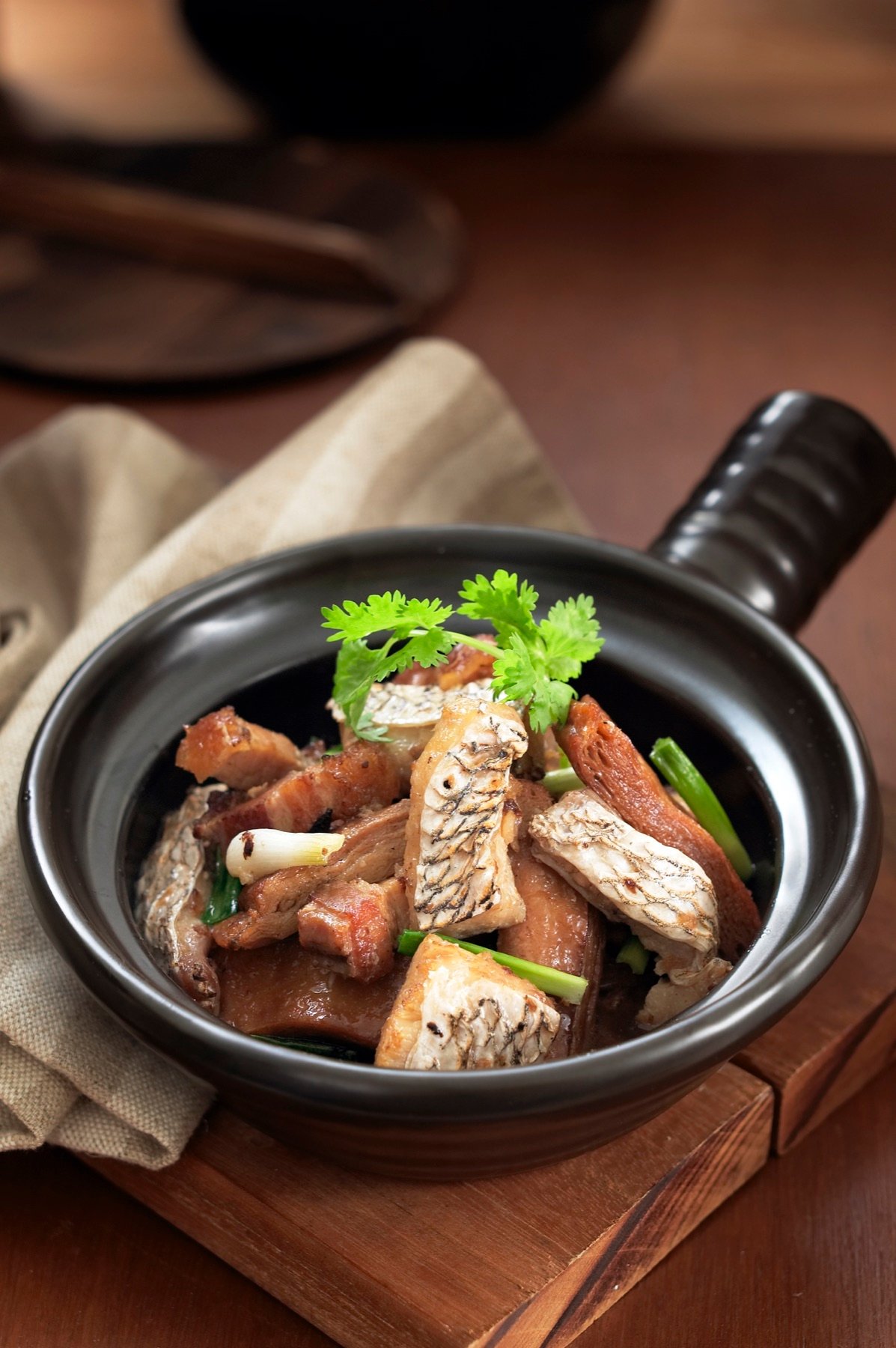 A meat dish served with fresh vegetables